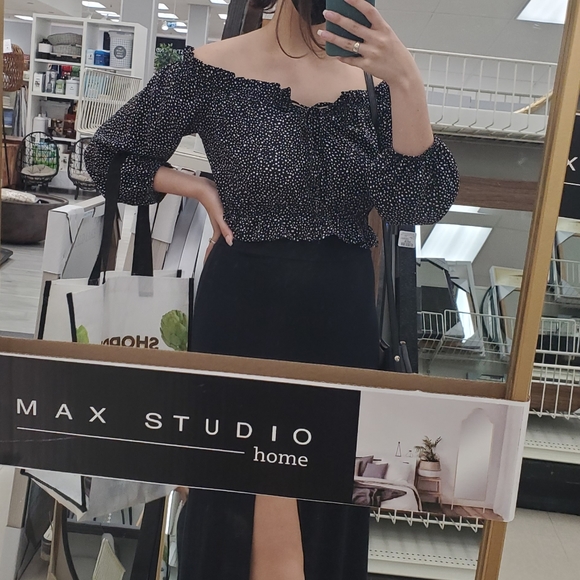 NEW Allover Print Frill Trim Bardot Blouse - Picture 4 of 8